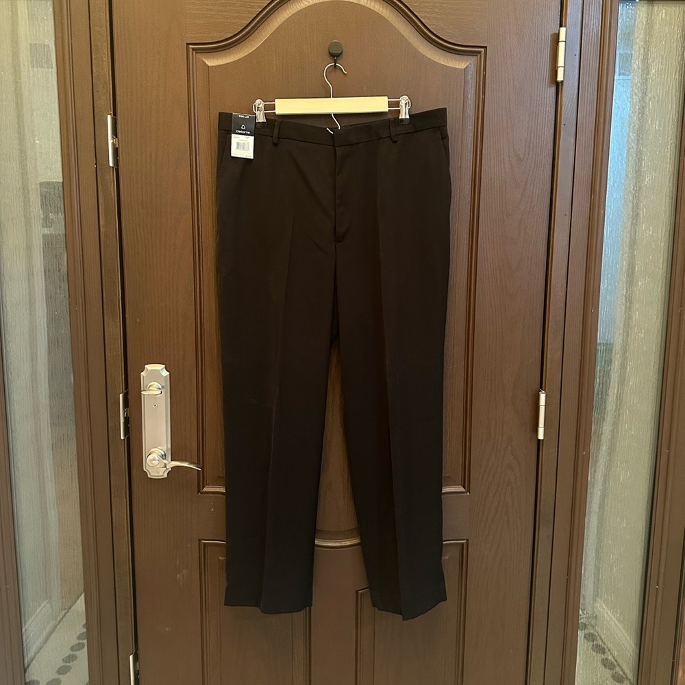 Claiborne Dress Pants Black W38 L30 Men NWT Flat Front Polyester